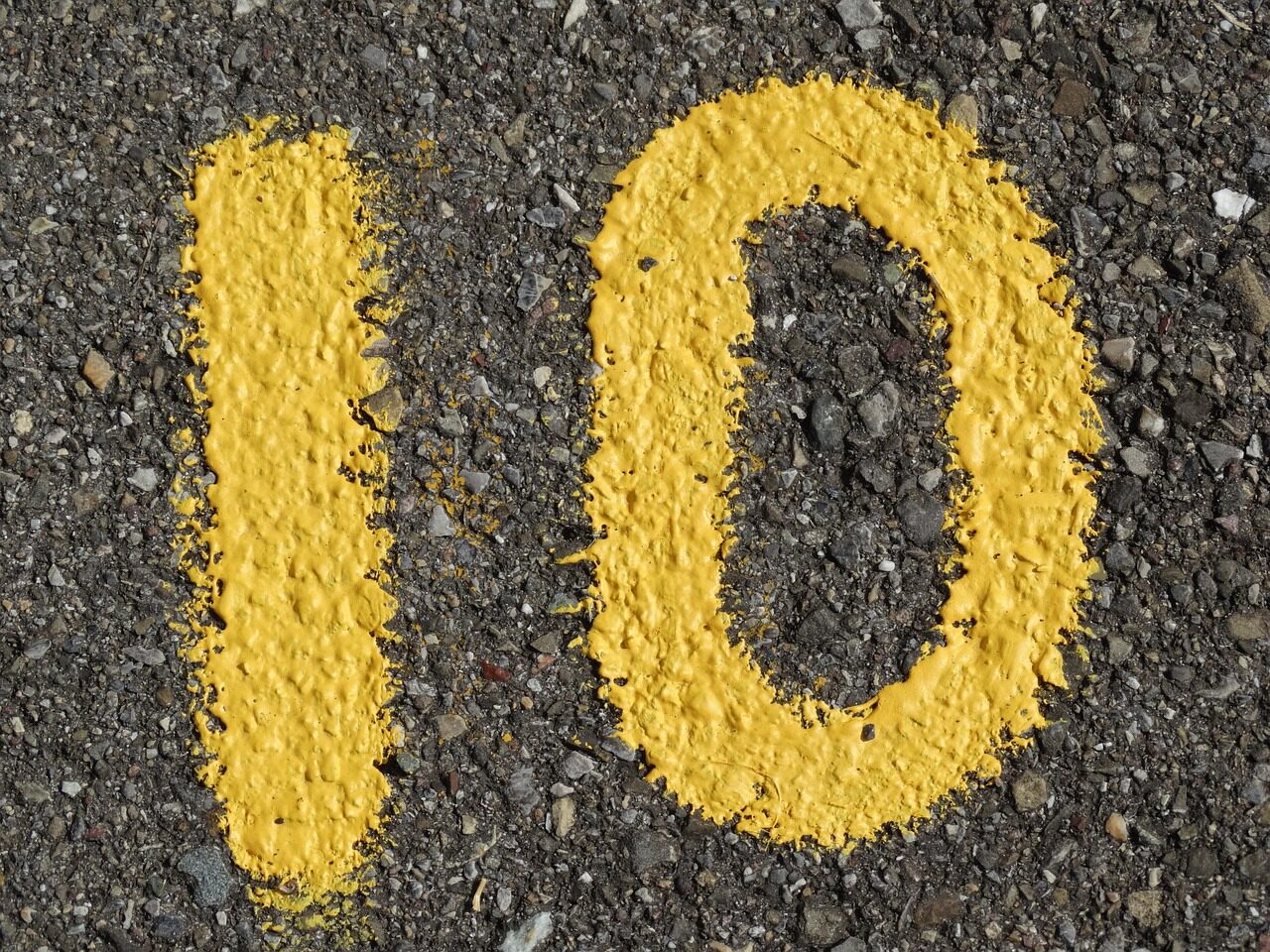 number, advertisement, yellow, colour, asphalt, road, digit, numbering, ten, ten, ten, ten, ten, ten