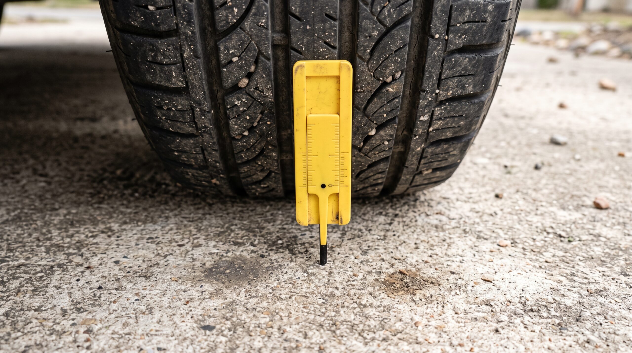A tread gauge takes ten seconds to use and checks one of the two failure points, alongside a weak battery, that together cause a third of all tow-worthy breakdowns.